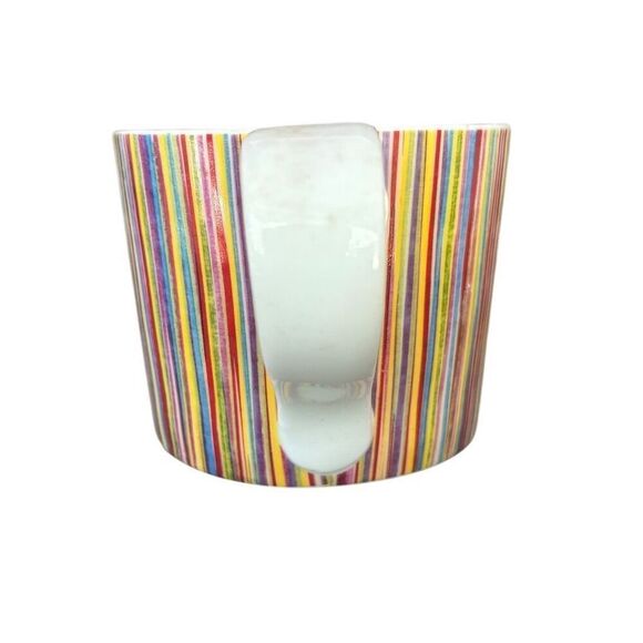 Starbucks 2008 Multicolor Striped Ceramic Coffee Mug 13 oz - Picture 3 of 5